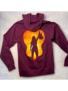 Melissa Etheridge My Window small msroon yellow graphic hoodie sweatshirt guitar